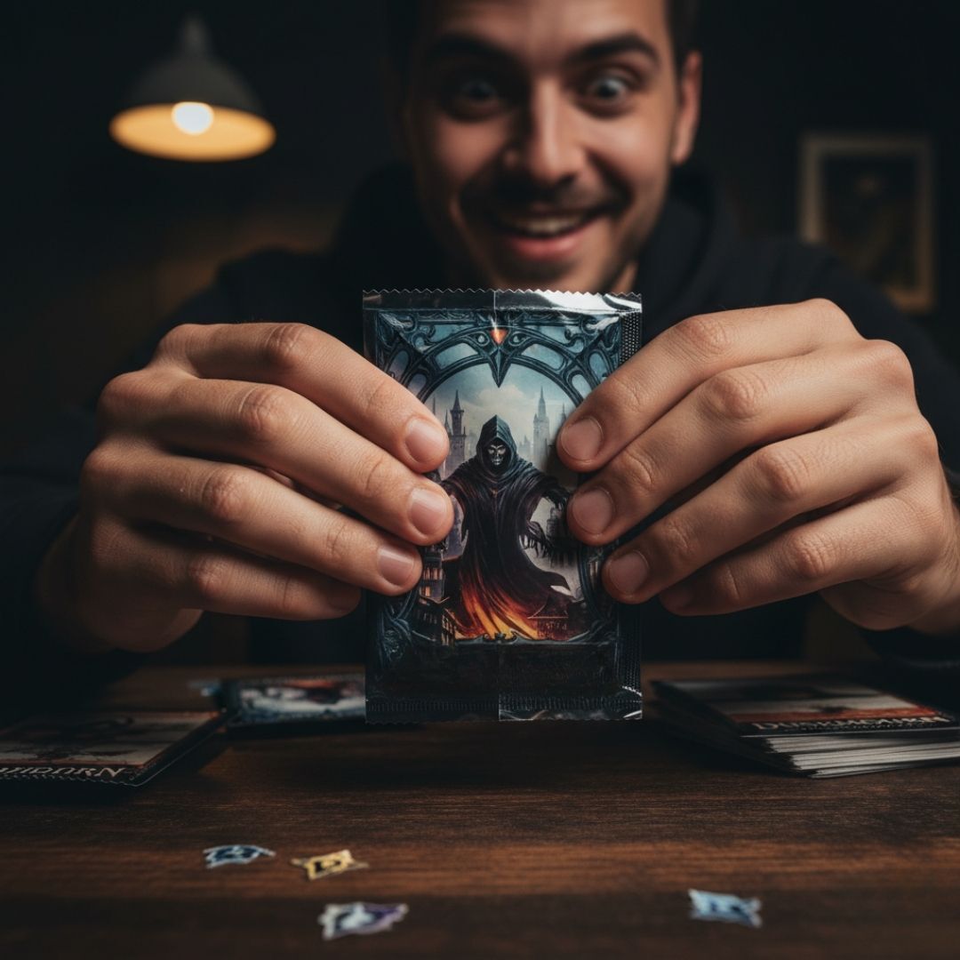 holding new pack of cards